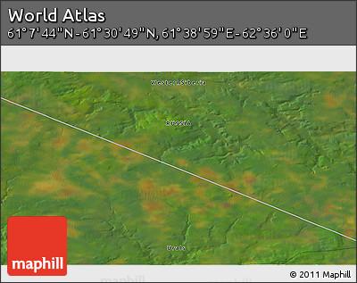 Satellite 3D Map of the Area around 61° 19' 16" N, 62° 7' 30" E