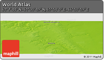 Physical Panoramic Map of the Area around 61° 19' 16" N, 66° 22' 30" E