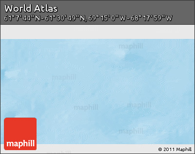 Physical 3D Map of the Area around 61° 19' 16" N, 68° 46' 30" W