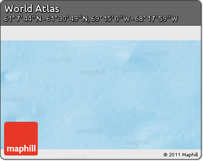 Physical 3D Map of the Area around 61° 19' 16" N, 68° 46' 30" W