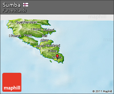Physical 3D Map of Sumba
