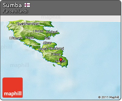 Physical 3D Map of Sumba