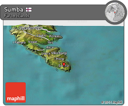 Satellite 3D Map of Sumba