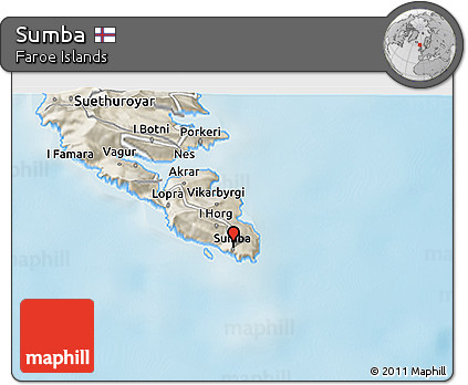 Shaded Relief 3D Map of Sumba