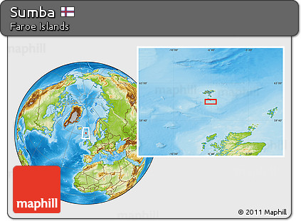 Physical Location Map of Sumba