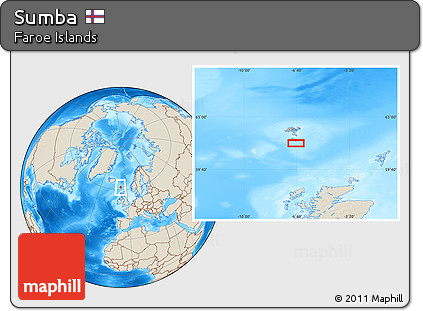 Shaded Relief Location Map of Sumba
