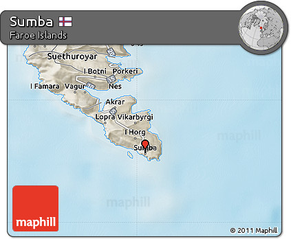 Shaded Relief Map of Sumba