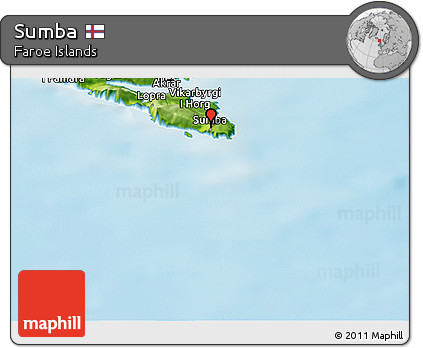 Physical Panoramic Map of Sumba