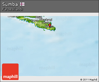 Physical Panoramic Map of Sumba
