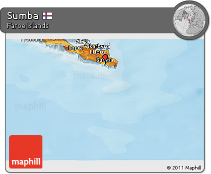 Political Panoramic Map of Sumba