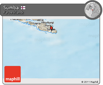 Shaded Relief Panoramic Map of Sumba