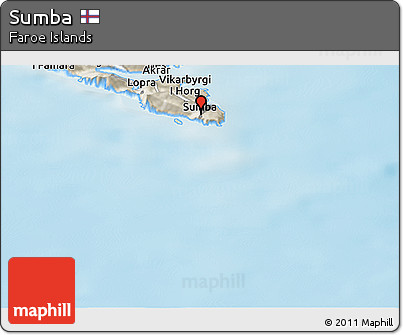 Shaded Relief Panoramic Map of Sumba