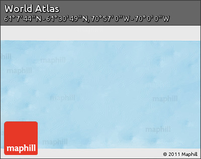 Physical 3D Map of the Area around 61° 19' 16" N, 70° 28' 29" W