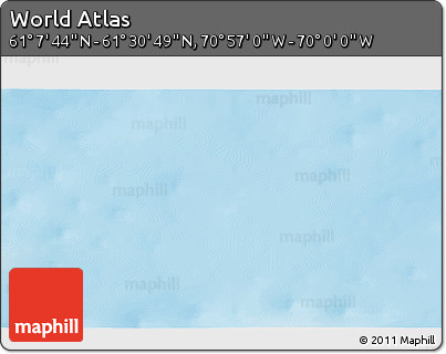 Physical 3D Map of the Area around 61° 19' 16" N, 70° 28' 29" W