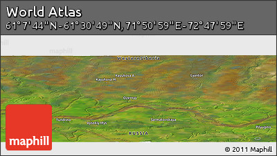 Satellite Panoramic Map of the Area around 61° 19' 16" N, 72° 19' 29" E