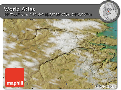 Satellite Map of the Area around 61° 19' 16" N, 72° 10' 30" W