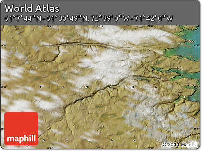 Satellite Map of the Area around 61° 19' 16" N, 72° 10' 30" W