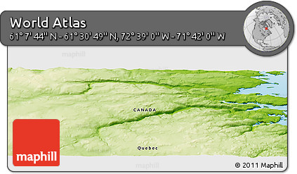 Physical Panoramic Map of the Area around 61° 19' 16" N, 72° 10' 30" W