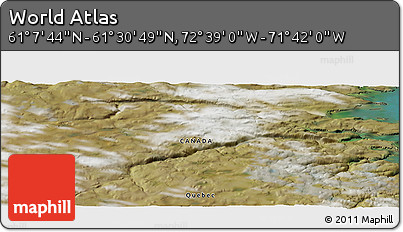 Satellite Panoramic Map of the Area around 61° 19' 16" N, 72° 10' 30" W