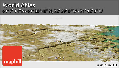 Satellite Panoramic Map of the Area around 61° 19' 16" N, 72° 10' 30" W