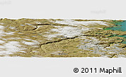 Satellite Panoramic Map of the area around 61° 19' 16" N, 72° 10' 30" W