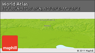 Physical Panoramic Map of the Area around 61° 19' 16" N, 76° 34' 29" E