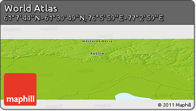 Physical Panoramic Map of the Area around 61° 19' 16" N, 76° 34' 29" E
