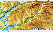 Physical 3D Map of the area around 61° 19' 16" N, 7° 43' 29" E