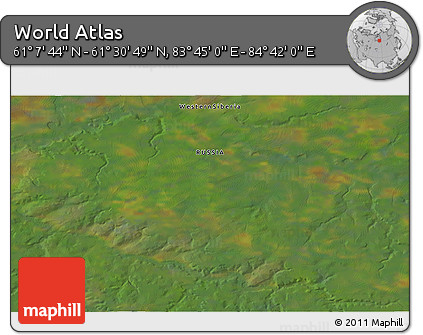 Satellite 3D Map of the Area around 61° 19' 16" N, 84° 13' 29" E
