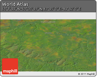 Satellite 3D Map of the Area around 61° 19' 16" N, 84° 13' 29" E
