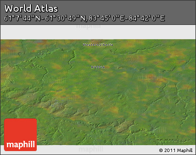Satellite 3D Map of the Area around 61° 19' 16" N, 84° 13' 29" E
