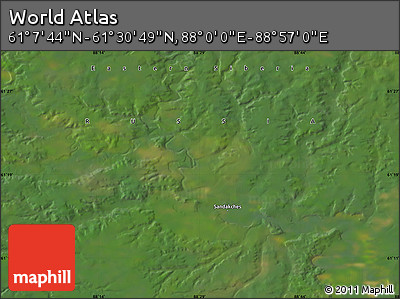 Satellite Map of the Area around 61° 19' 16" N, 88° 28' 29" E