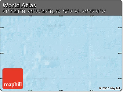 Shaded Relief Map of the Area around 61° 19' 16" N, 91° 43' 29" W
