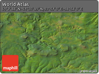 Satellite Map of the Area around 61° 19' 16" N, 94° 25' 30" E