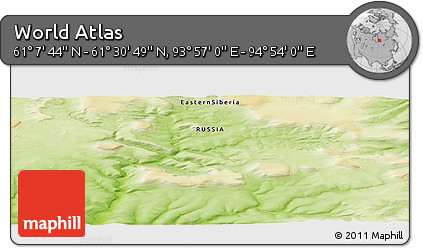 Physical Panoramic Map of the Area around 61° 19' 16" N, 94° 25' 30" E