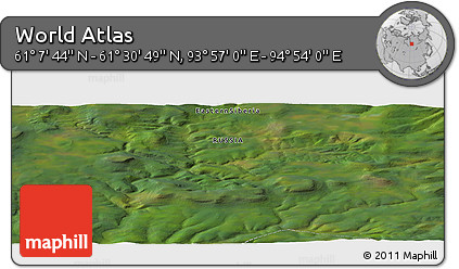 Satellite Panoramic Map of the Area around 61° 19' 16" N, 94° 25' 30" E
