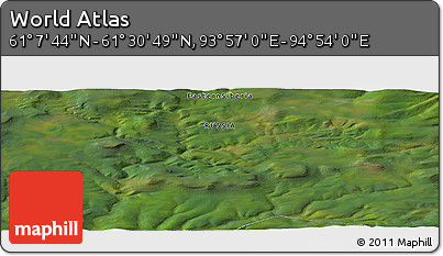 Satellite Panoramic Map of the Area around 61° 19' 16" N, 94° 25' 30" E