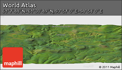 Satellite Panoramic Map of the Area around 61° 19' 16" N, 94° 25' 30" E