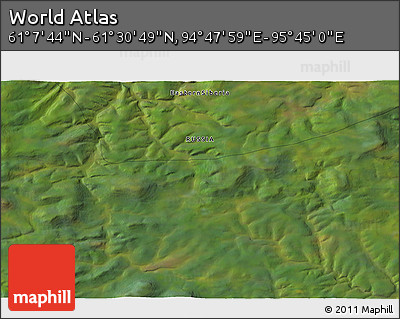 Satellite 3D Map of the Area around 61° 19' 16" N, 95° 16' 30" E