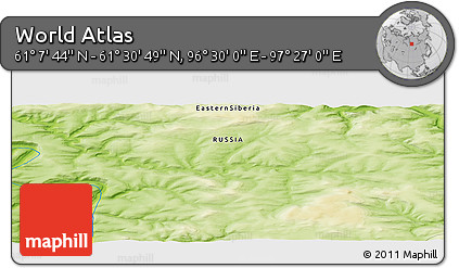 Physical Panoramic Map of the Area around 61° 19' 16" N, 96° 58' 29" E