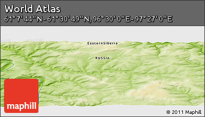 Physical Panoramic Map of the Area around 61° 19' 16" N, 96° 58' 29" E