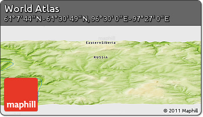 Physical Panoramic Map of the Area around 61° 19' 16" N, 96° 58' 29" E