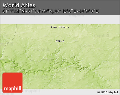 Physical 3D Map of the Area around 61° 19' 16" N, 98° 40' 30" E