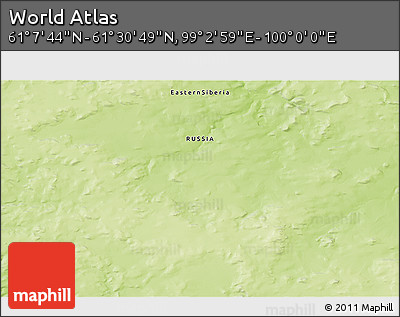 Physical 3D Map of the Area around 61° 19' 16" N, 99° 31' 30" E