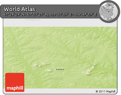 Physical 3D Map of the Area around 61° 39' 52" N, 106° 19' 29" E