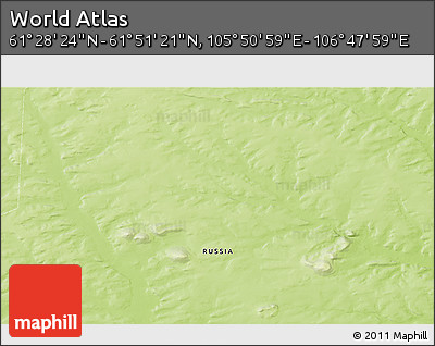 Physical 3D Map of the Area around 61° 39' 52" N, 106° 19' 29" E