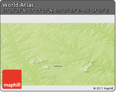 Physical 3D Map of the Area around 61° 39' 52" N, 106° 19' 29" E