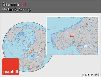 Gray Location Map of Brenna