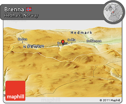 Physical Panoramic Map of Brenna
