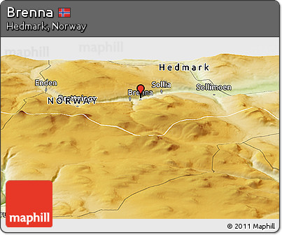 Physical Panoramic Map of Brenna
